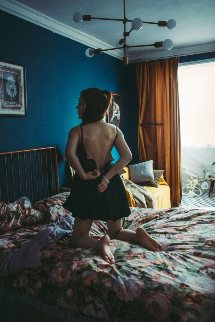 Intimate boudoir setting