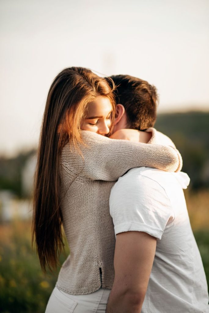 Couple embracing