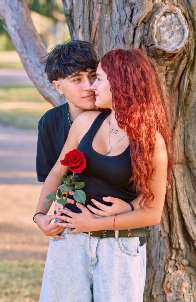 Couple embracing
