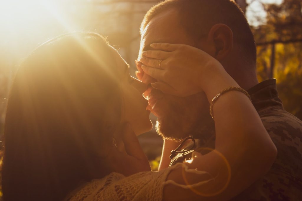 Couple embracing