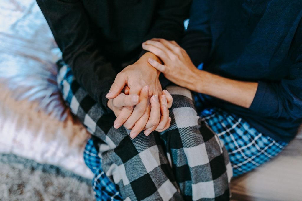 Couple embracing