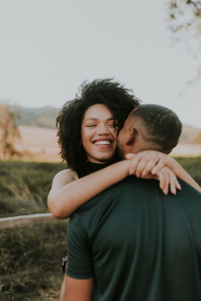 Couple embracing