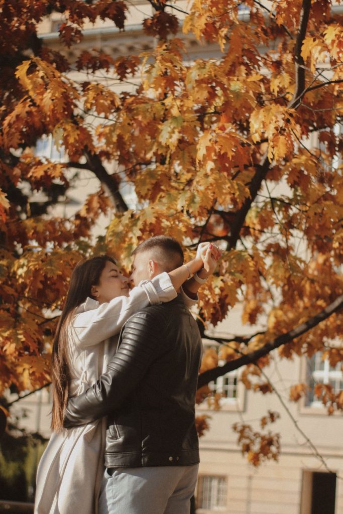 Couple embracing