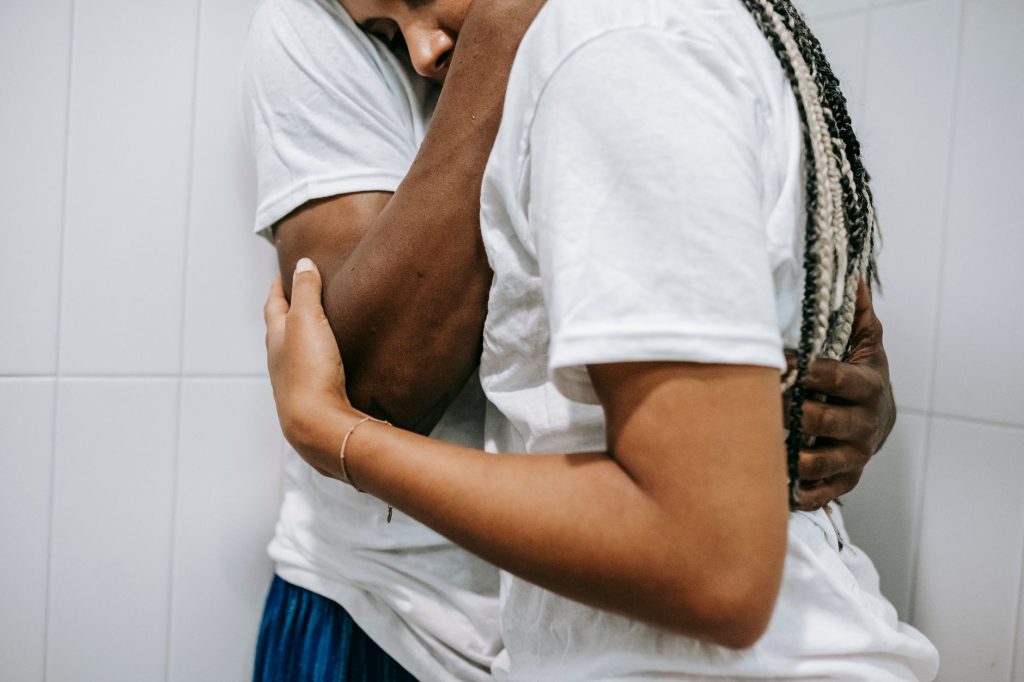 Couple embracing